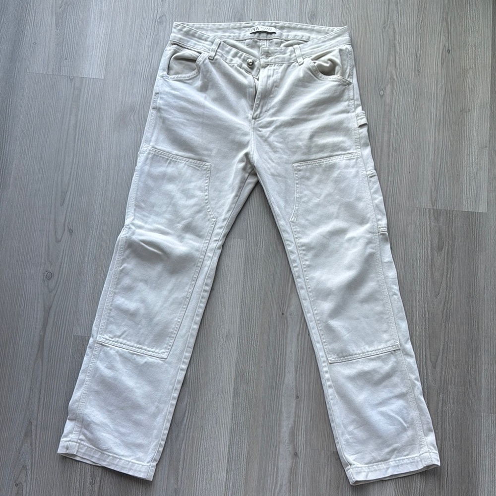 Zara Cream Casual Trousers